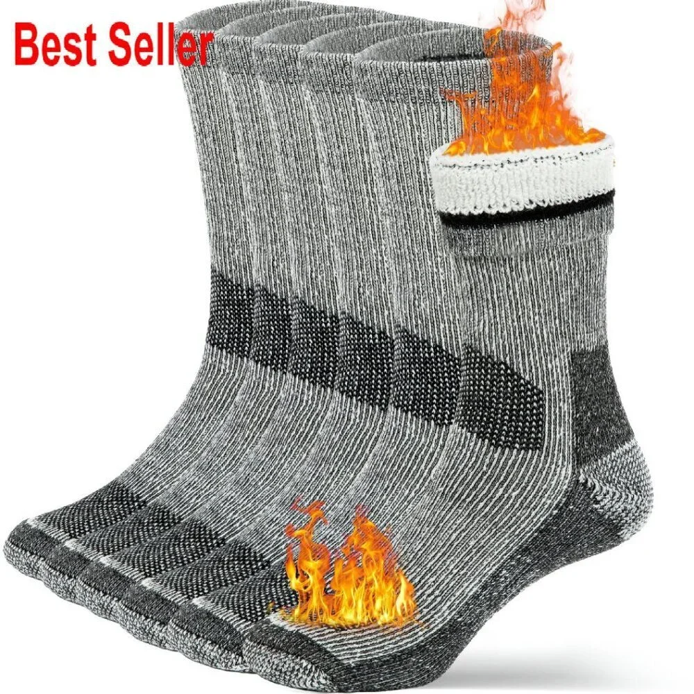 Merino Wool Thermal Boot Socks Cozy Winter Warm Hiking Outdoor Unisex